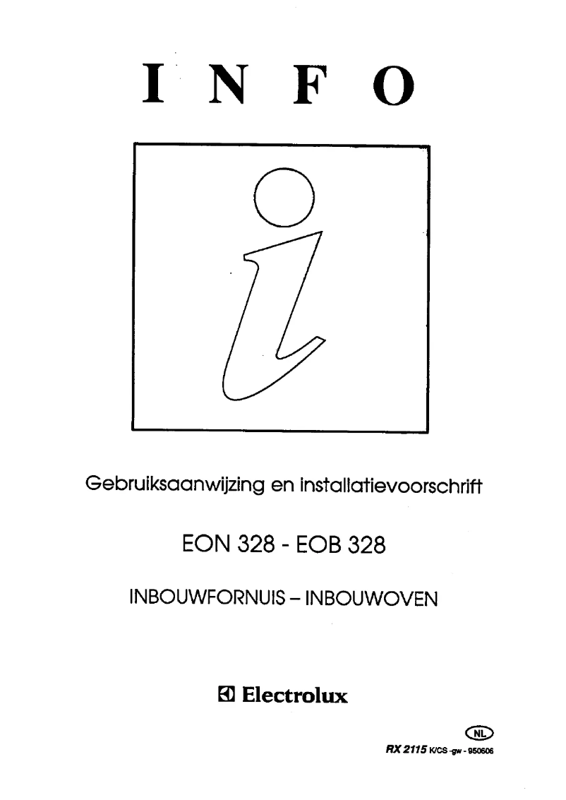 Page 1 de la notice Manuel utilisateur Electrolux EOB 328