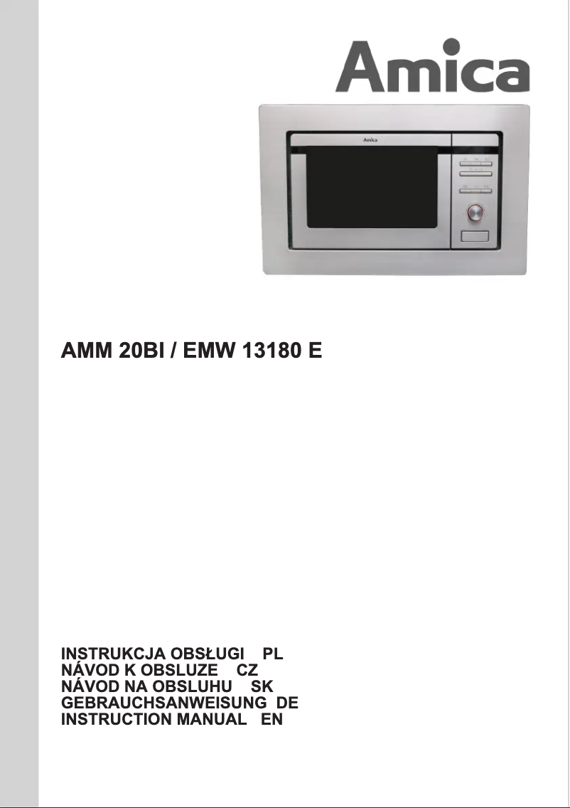 Page n°1 - Manuel utilisateur Amica EMW 13180 E