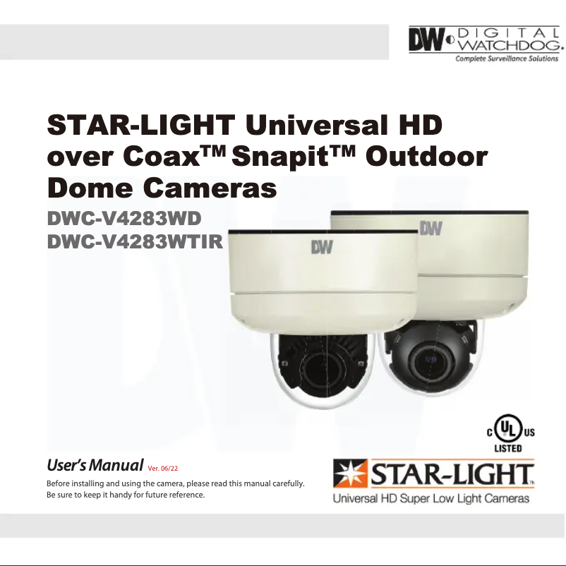 Image de la première page du manuel de l'appareil Star-Light DWC-V4283WD