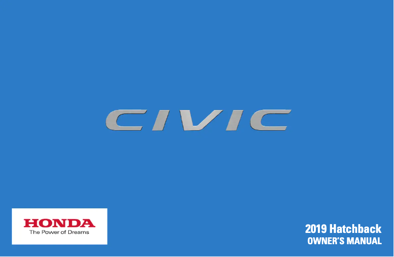 Image de la première page du manuel de l'appareil Civic Hatchback (2019)