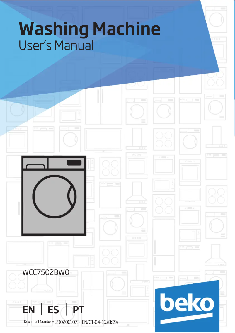 Page n°1 - Manuel utilisateur Beko WCC7502BW0