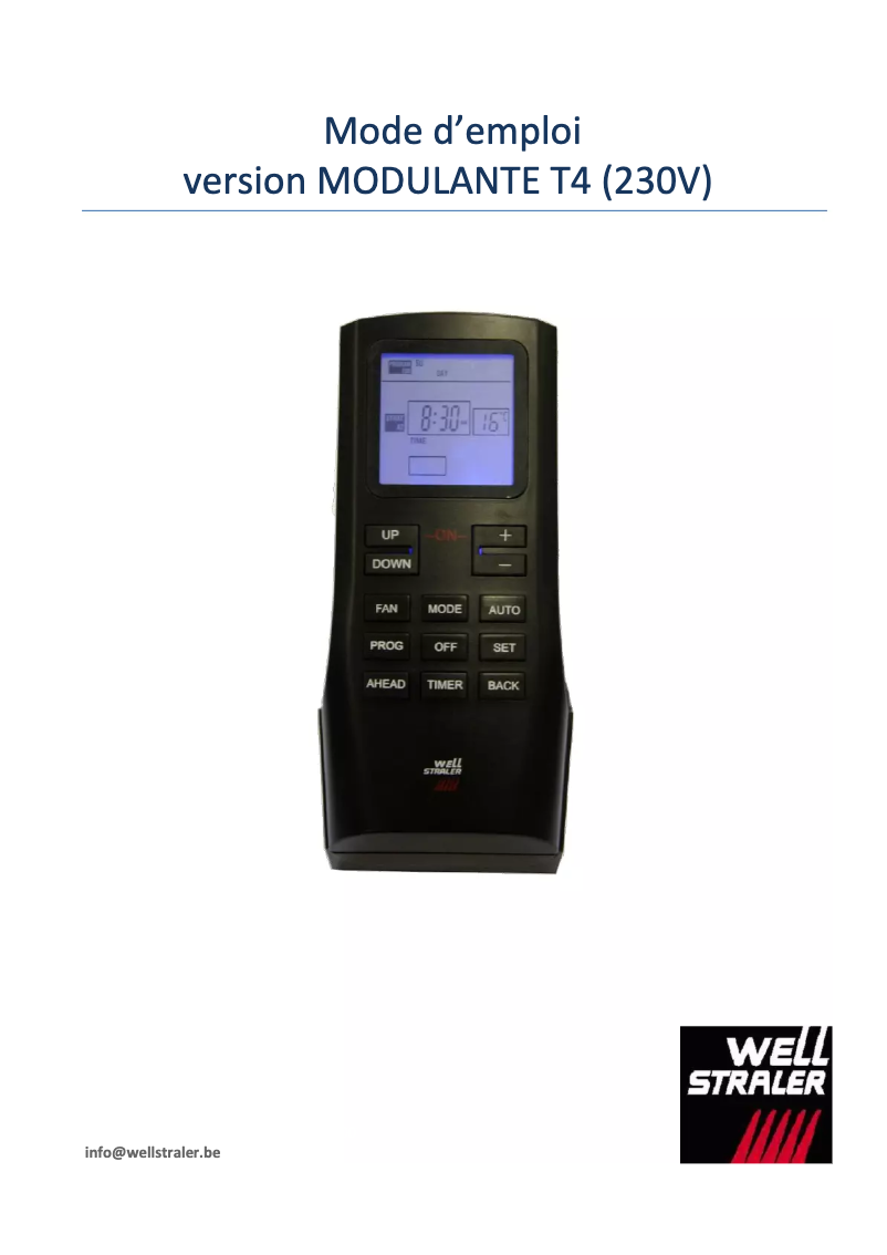 Page n°1 - Manuel utilisateur Well Straler T4