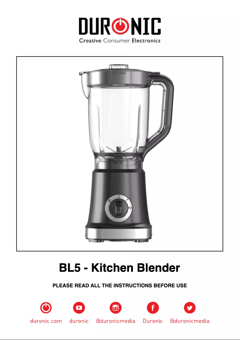 Page n°1 - Manuel utilisateur Duronic BL5