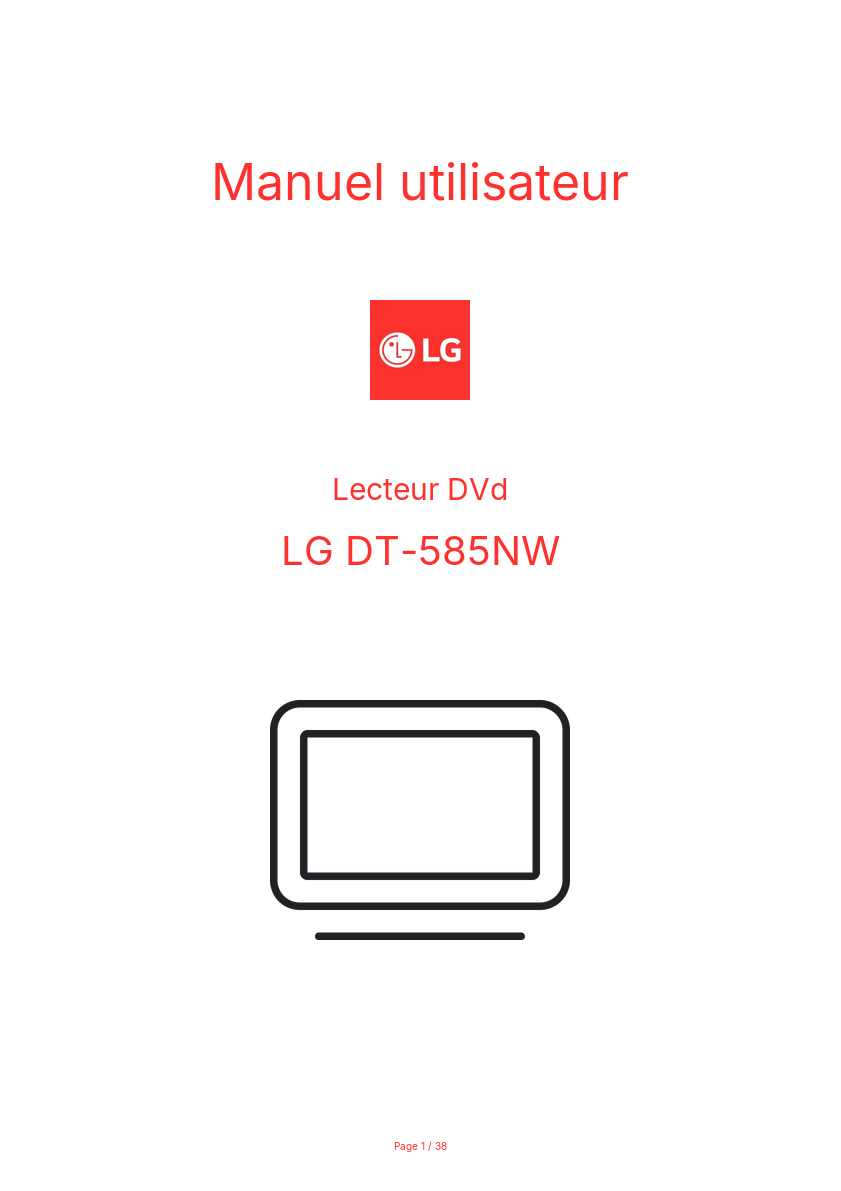 Image de la première page du manuel de l'appareil DT-585NW