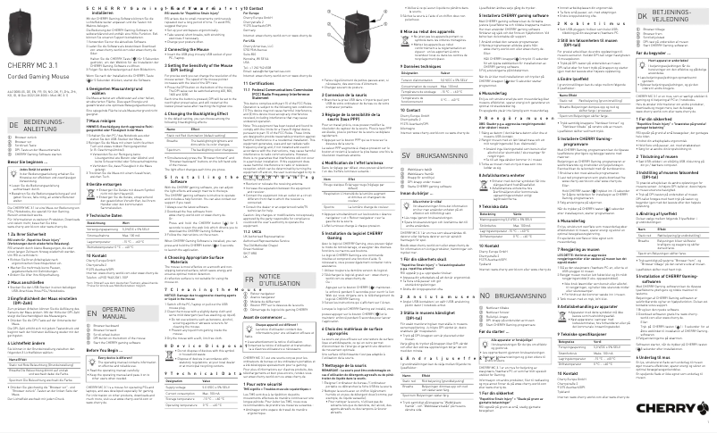 Page n°1 - Manuel utilisateur Cherry MC 3.1