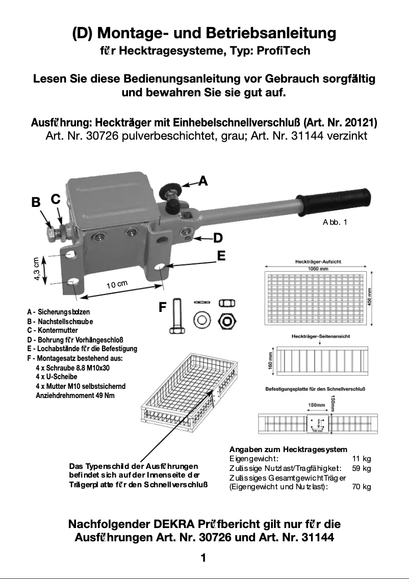 Page 1 de la notice Manuel utilisateur Berger & Schröter 20234