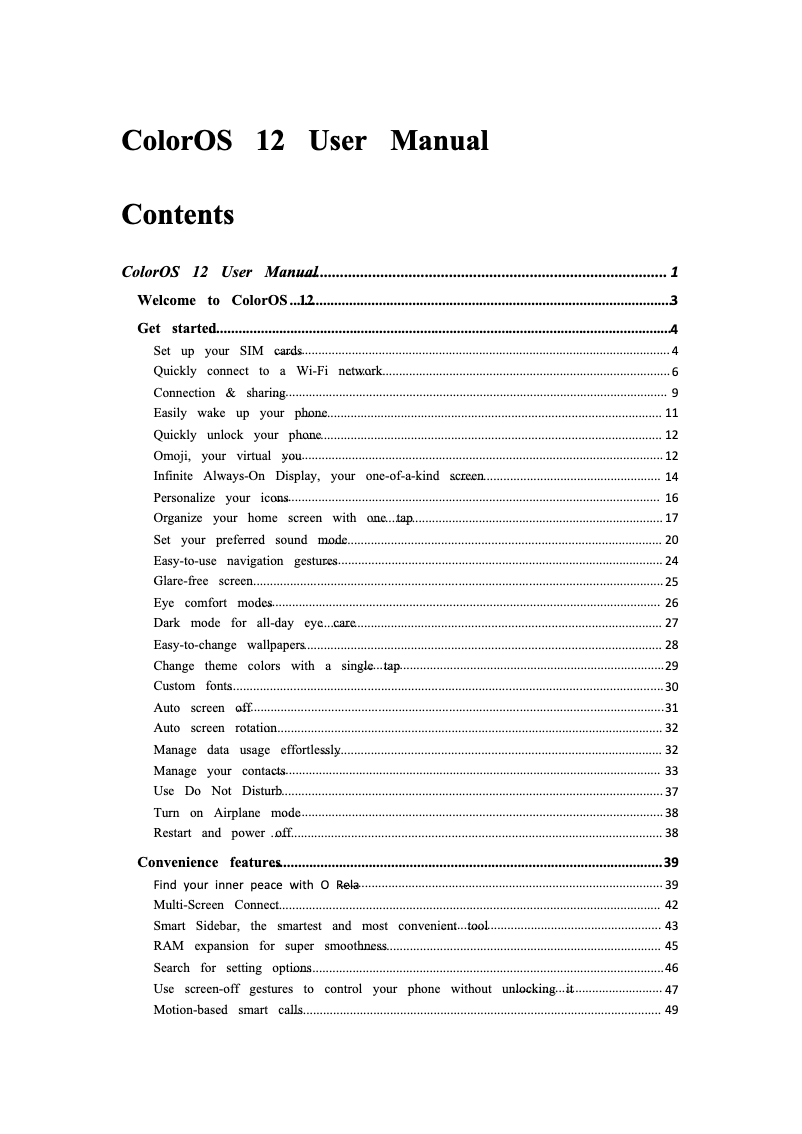 Page 1 de la notice Manuel utilisateur Oppo Reno 7 Pro 5G