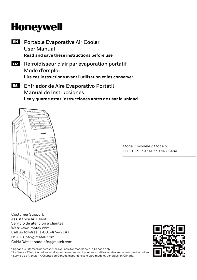 Page 1 de la notice Manuel utilisateur Honeywell CO301PC