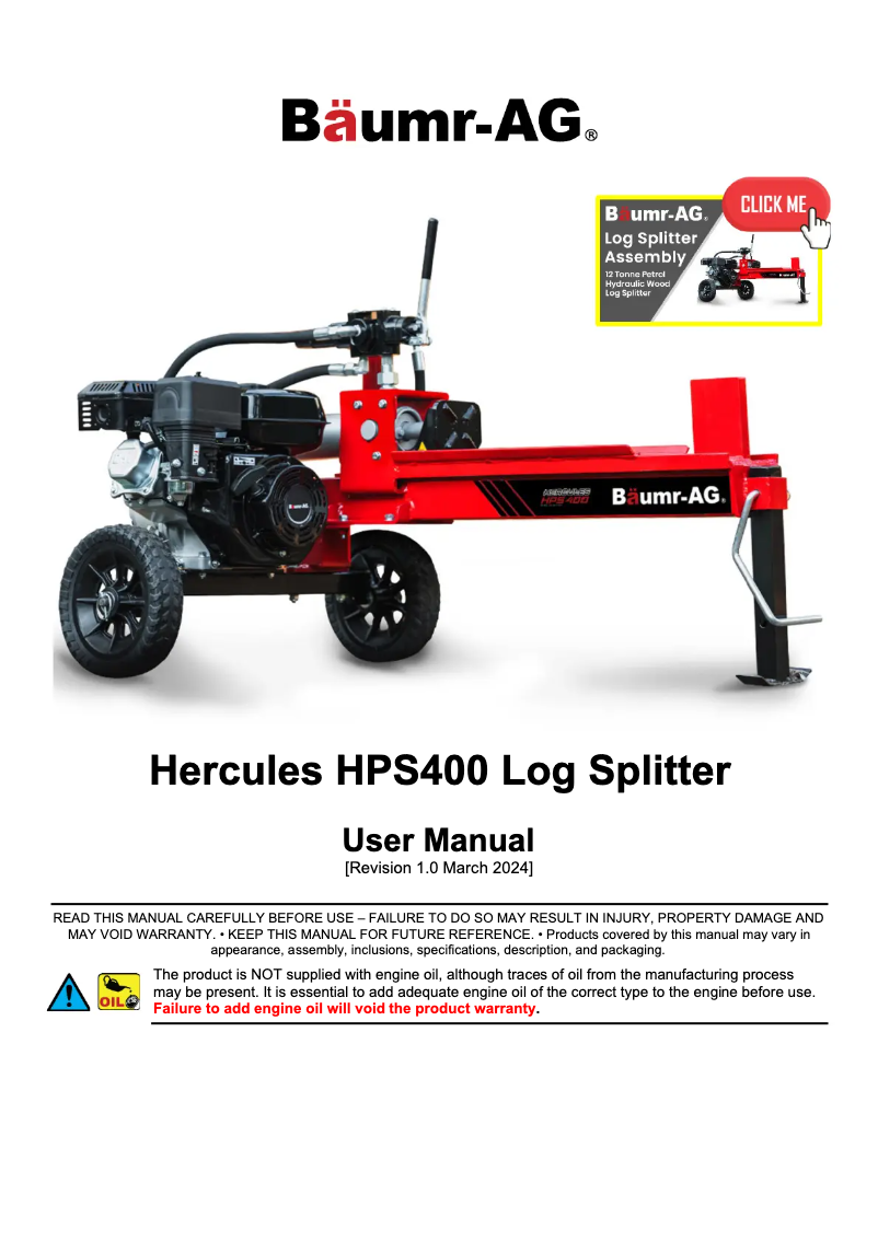 Page n°1 - Manuel utilisateur Baumr-AG Hercules HPS400
