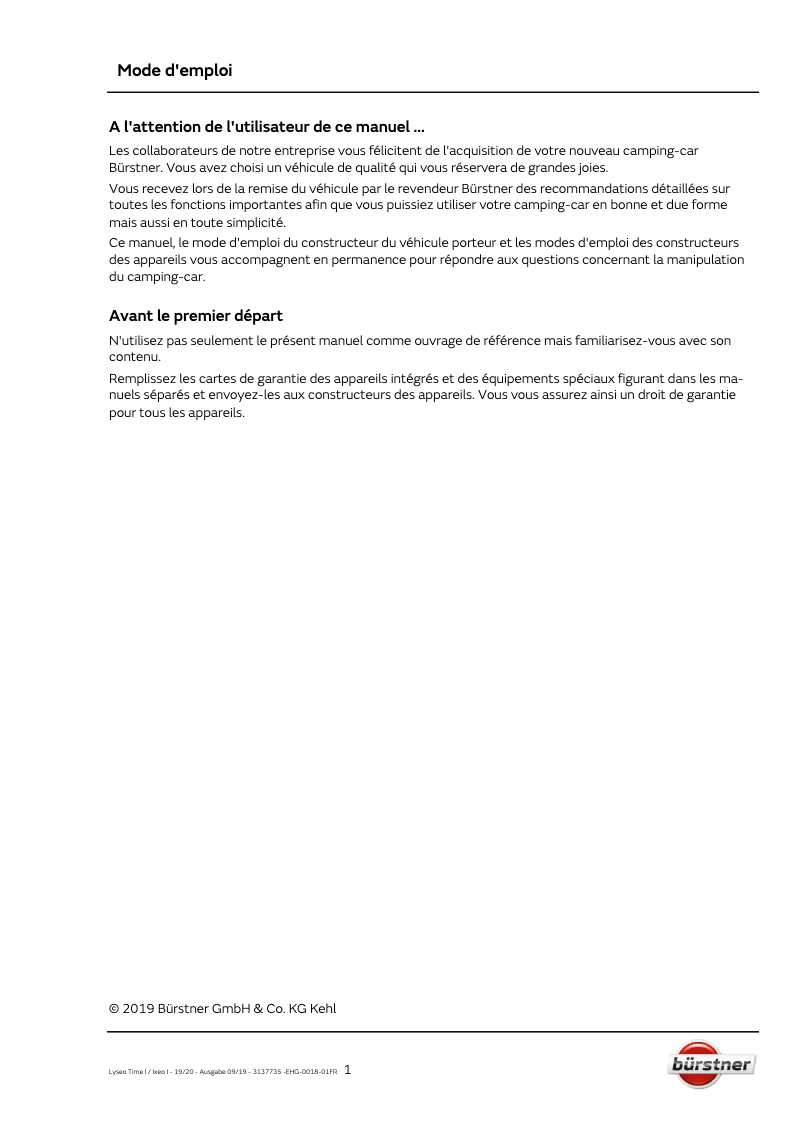 Image de la première page du manuel de l'appareil Lyseo Time I Limited (2020)