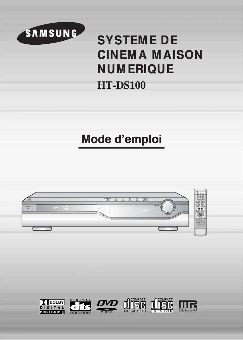 Page n°1 - Manuel utilisateur Samsung HT-DS100