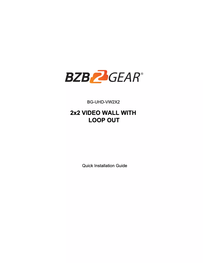 Page n°1 - Manuel utilisateur BZBGear UHD-VW2X2