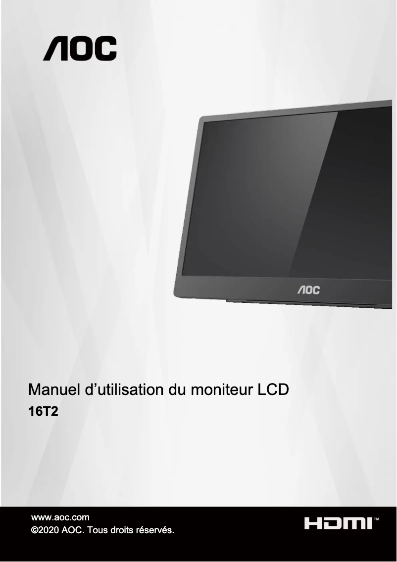 Page n°1 - Manuel utilisateur AOC 16T2