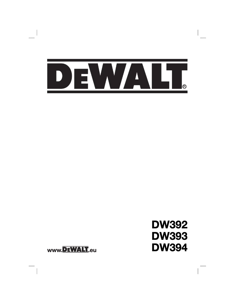 Page n°1 - Manuel utilisateur DeWalt DW394