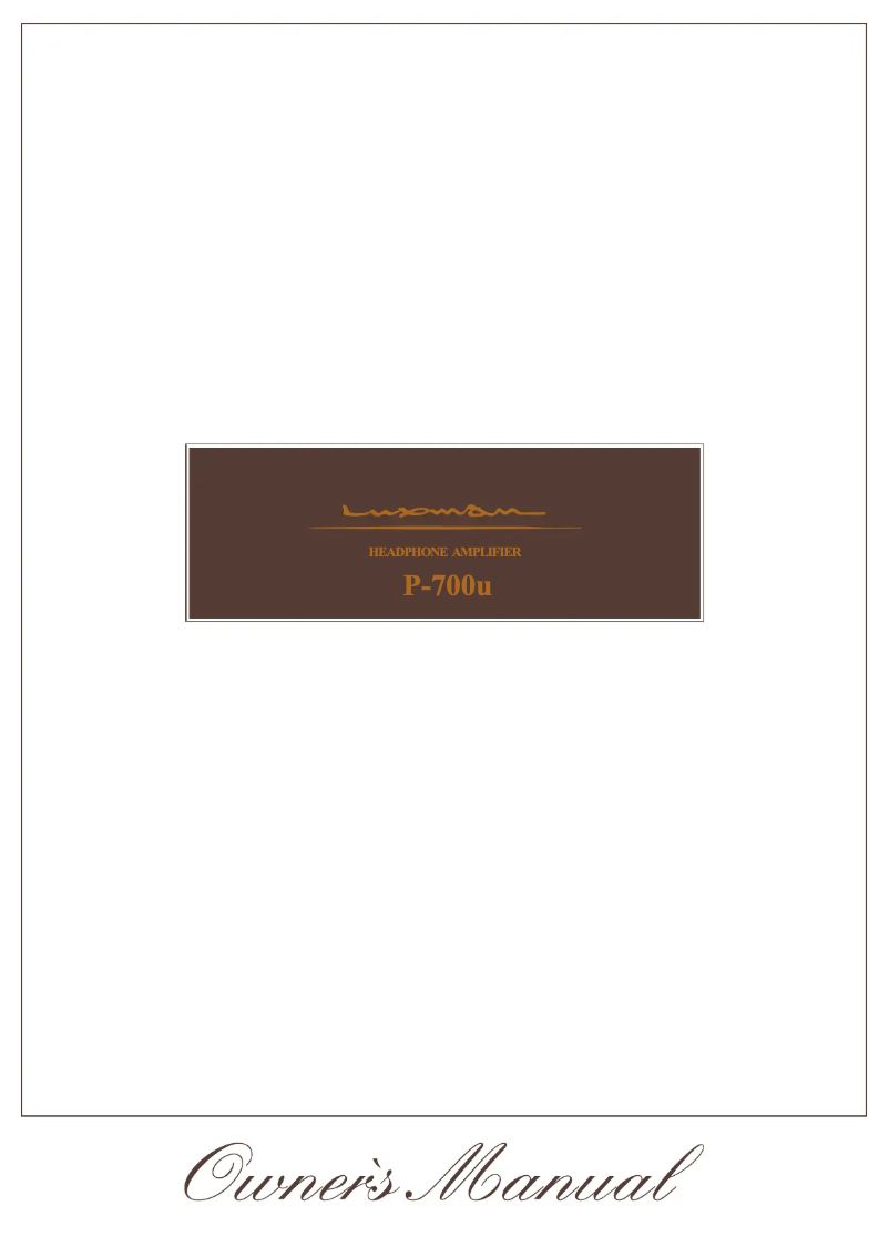 Image de la première page du manuel de l'appareil P-700u
