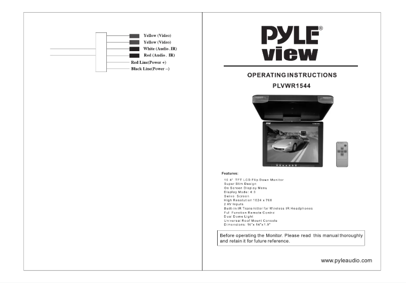 Página 1 del manual Manual de usuario Pyle PLVWR1544GR