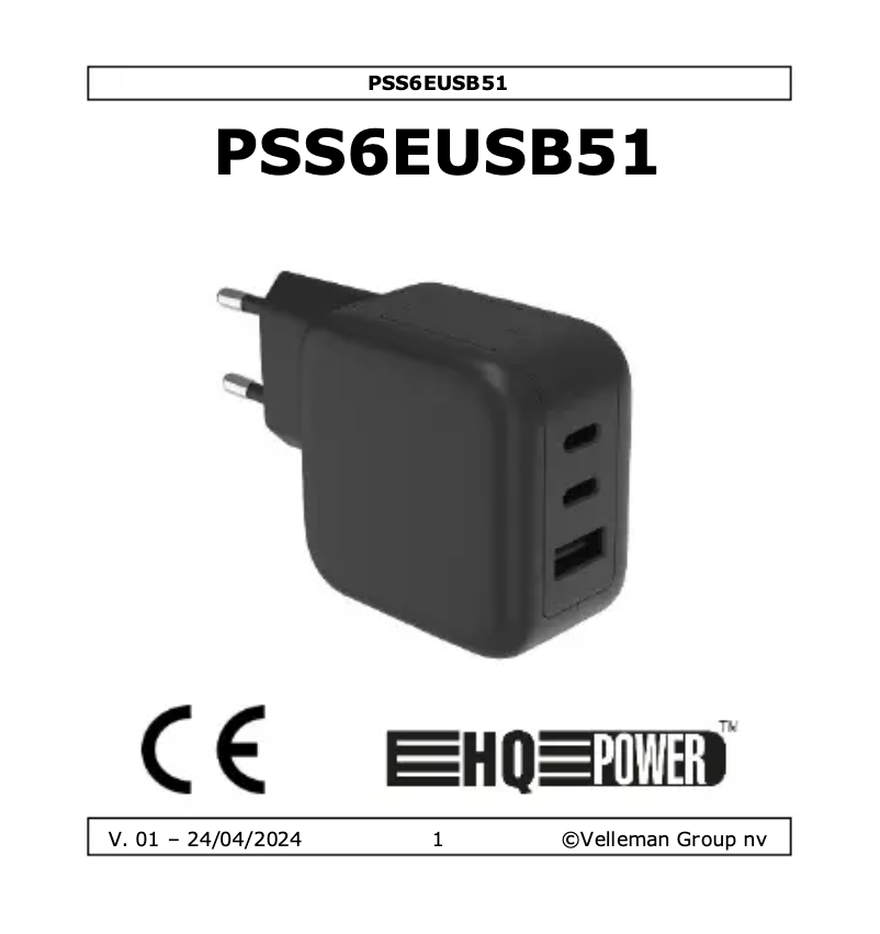Image de la première page du manuel de l'appareil PSS6EUSB51