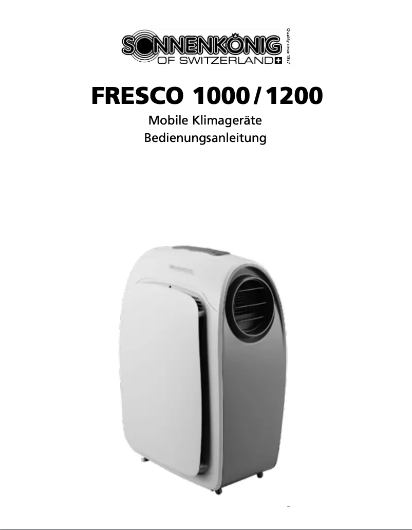 Page 1 de la notice Manuel utilisateur Sonnenkönig FRESCO 1000