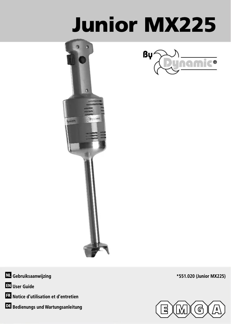 Page n°1 - Manuel utilisateur Dynamic Junior 551020