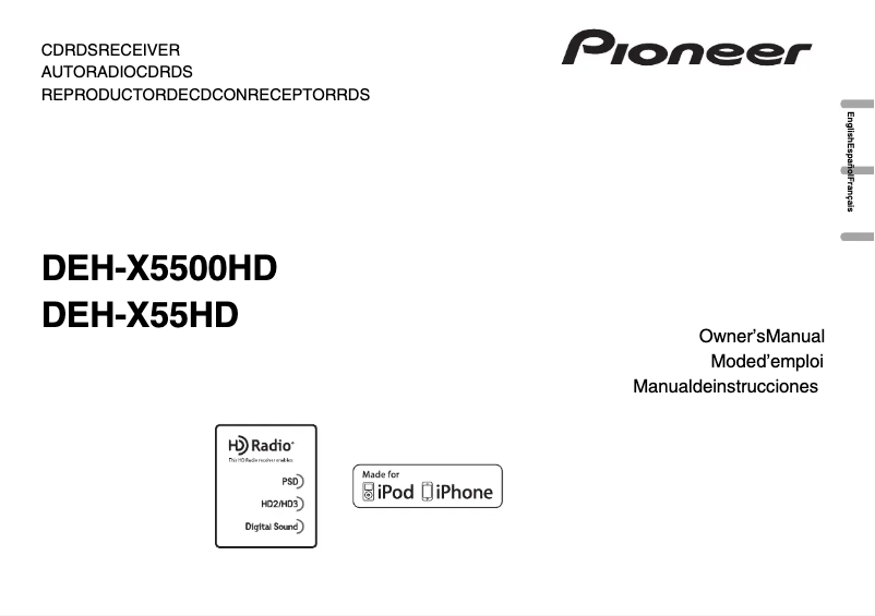 Page n°1 - Manuel utilisateur Pioneer DEH-X5500HD