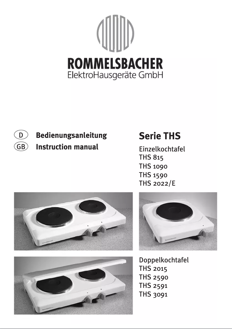Page 1 de la notice Manuel utilisateur Rommelsbacher THS 2591