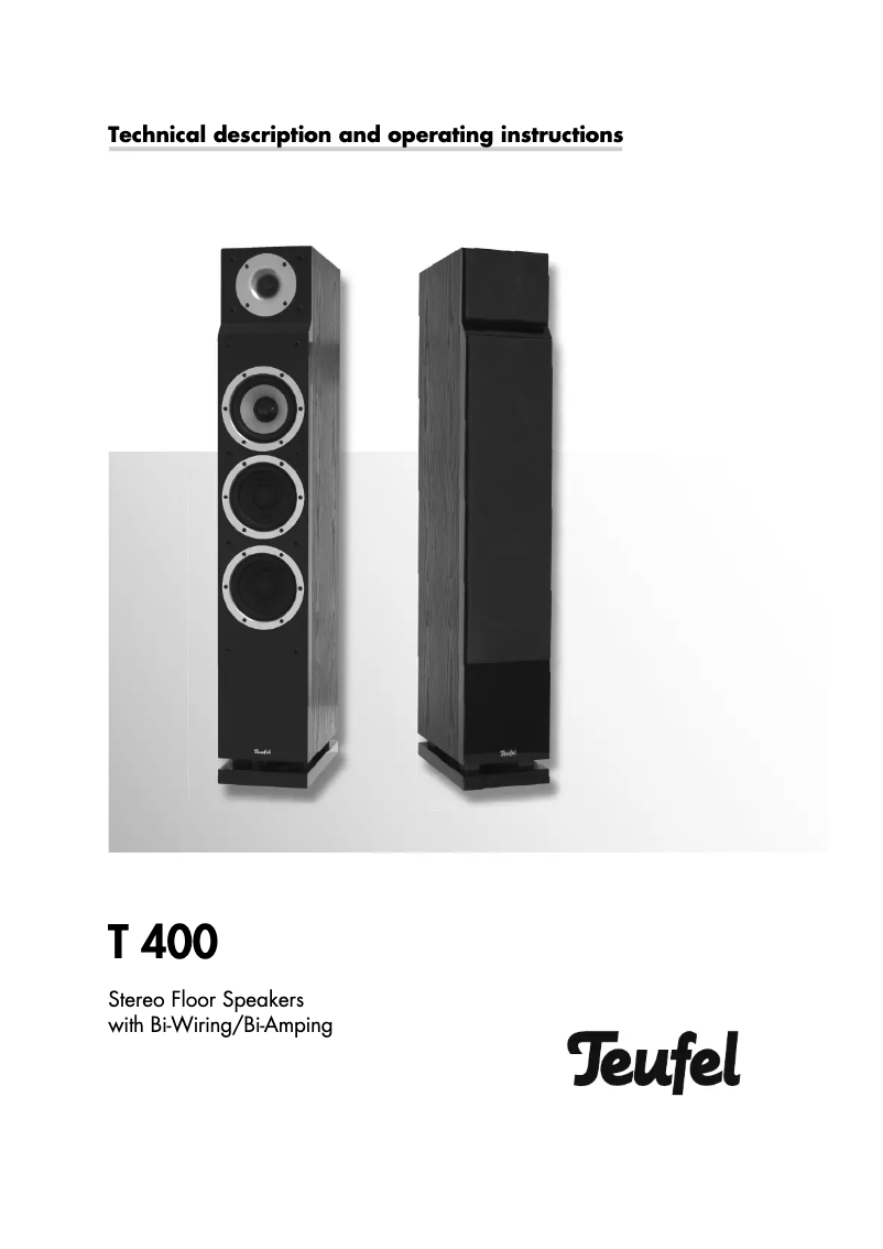 Page 1 de la notice Manuel utilisateur Teufel T 400 Mk2