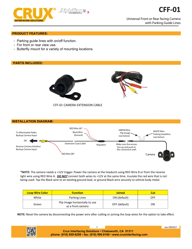 Página 1 del manual Manual de usuario CRUX CFF-01
