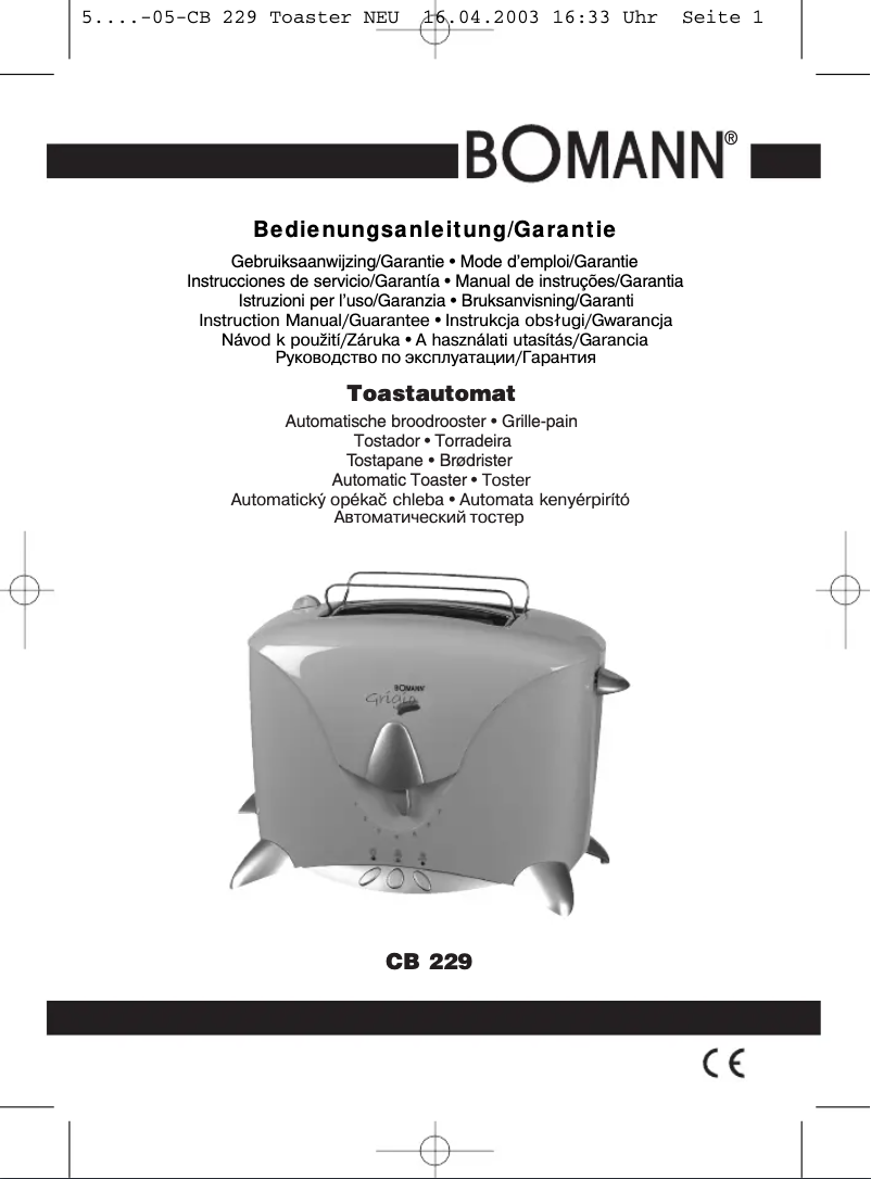 Image de la première page du manuel de l'appareil CB 229