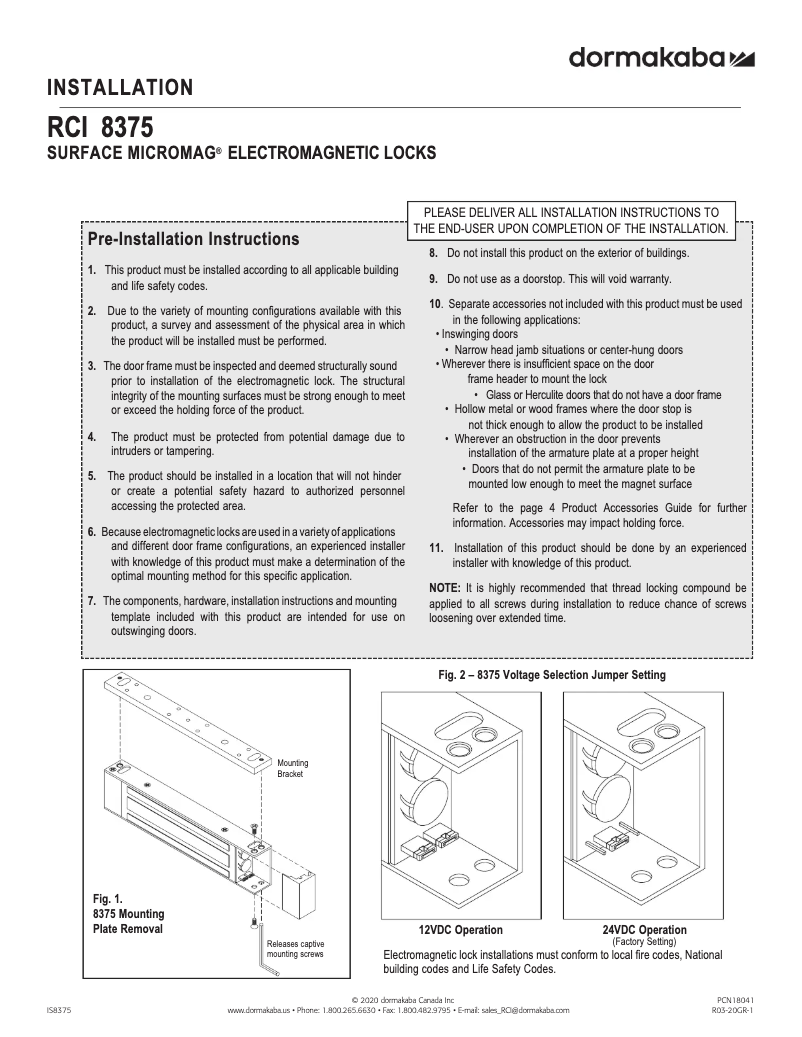 Image de la première page du manuel de l'appareil RCI 8375