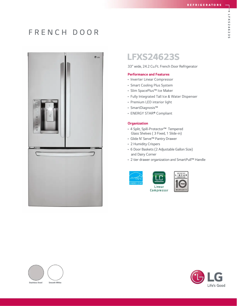 Image de la première page du manuel de l'appareil LFXS24623W