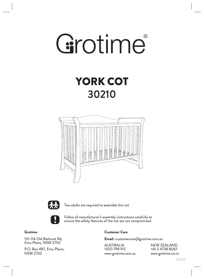 Página 1 del manual Manual de usuario Grotime York Cot