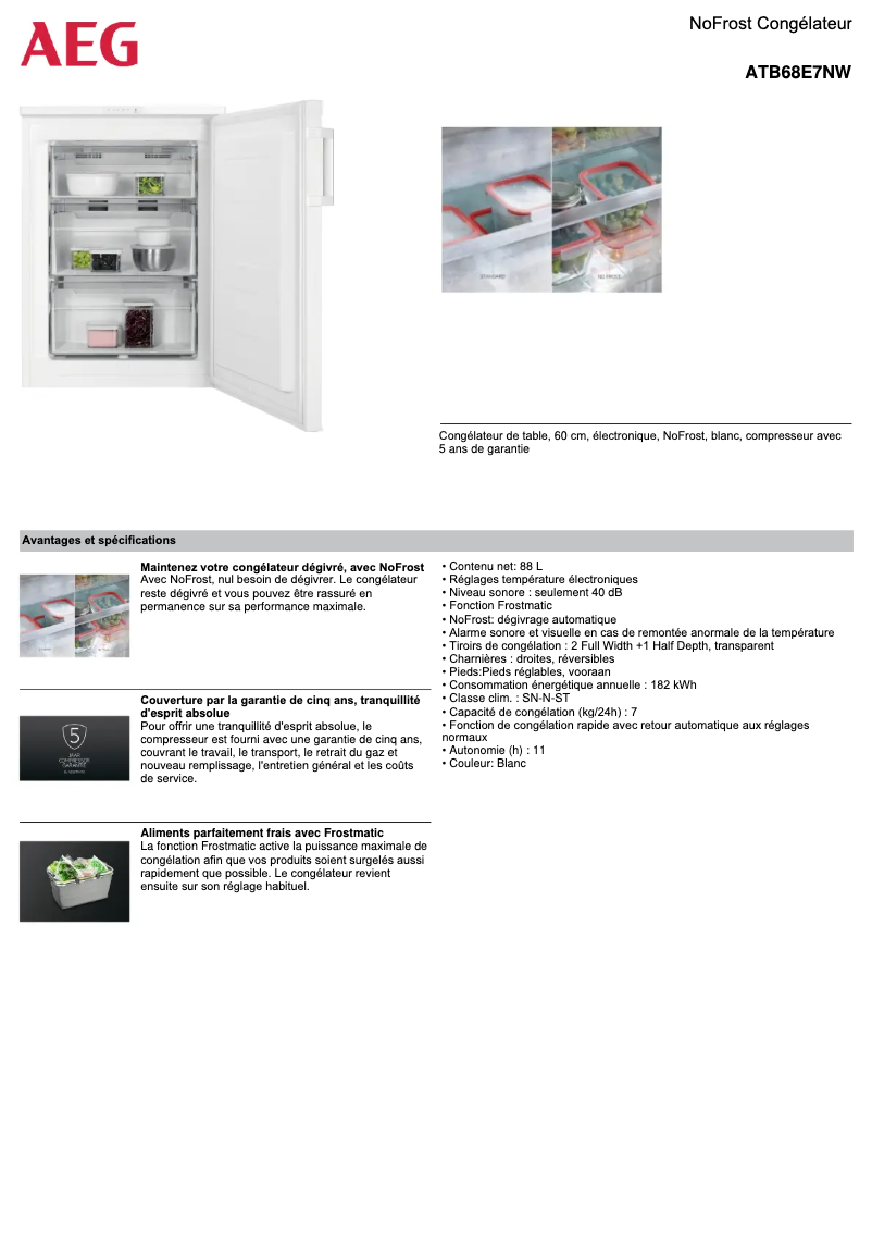 Image de la première page du manuel de l'appareil ATB68E7NW