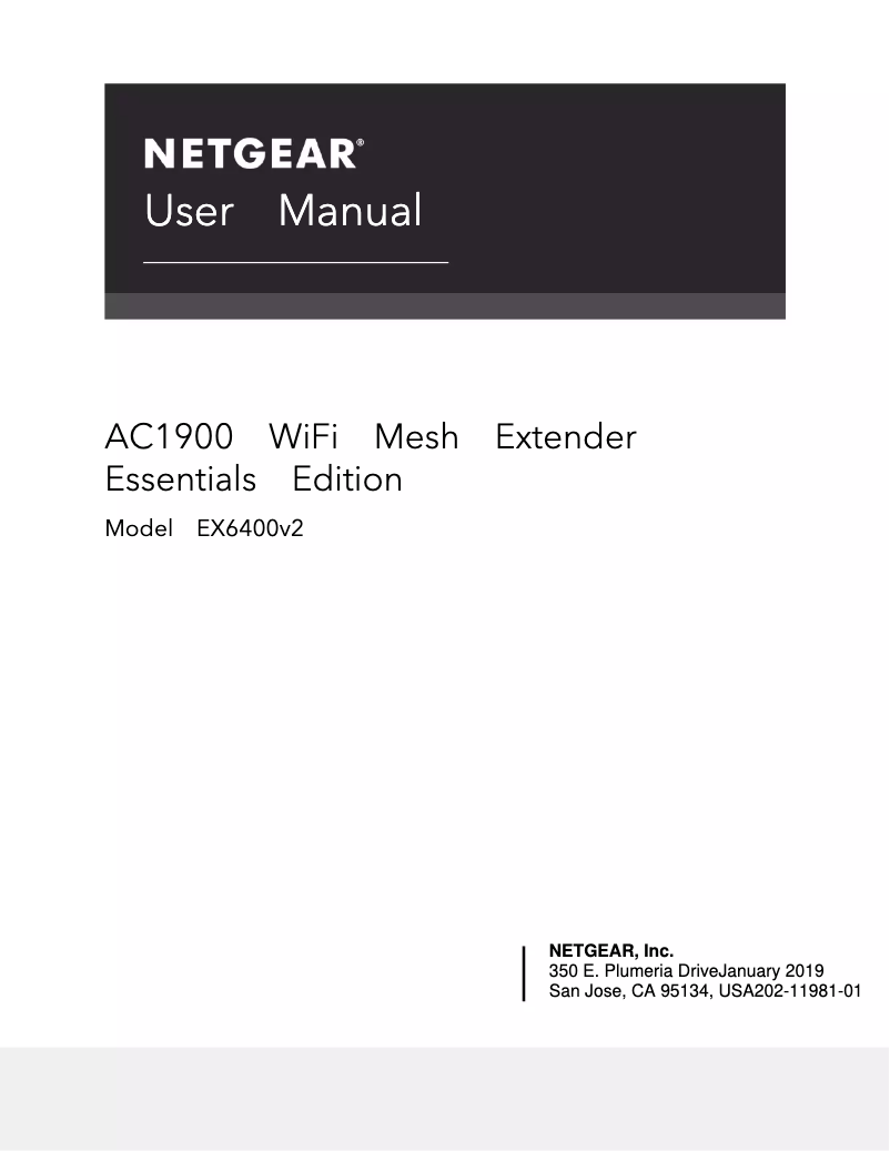 Page n°1 - Manuel utilisateur Netgear EX6400v2