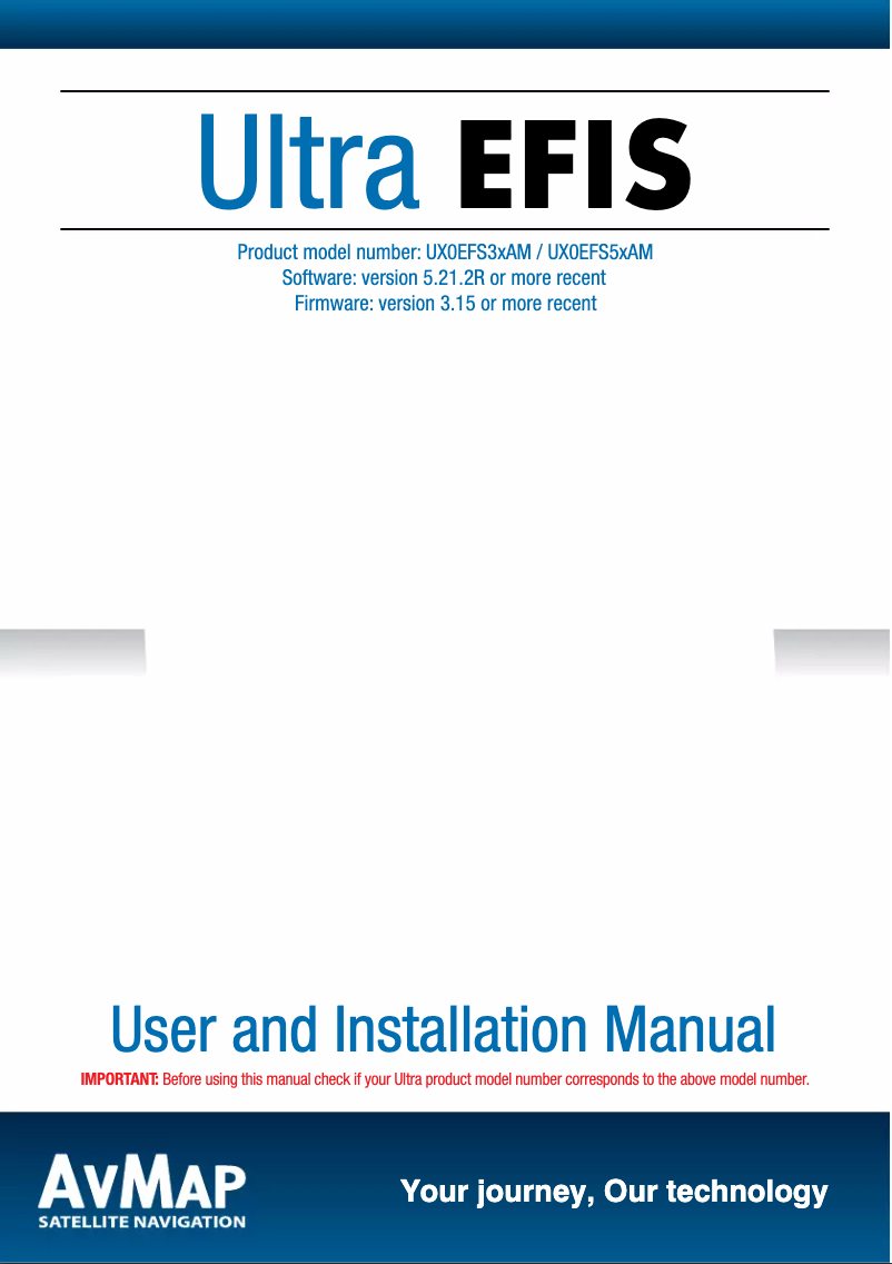 Image de la première page du manuel de l'appareil Ultra EFIS