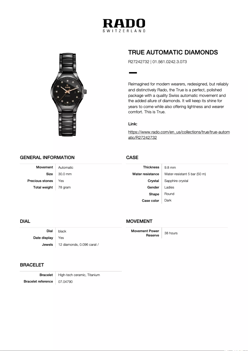 Image de la première page du manuel de l'appareil True R27242732