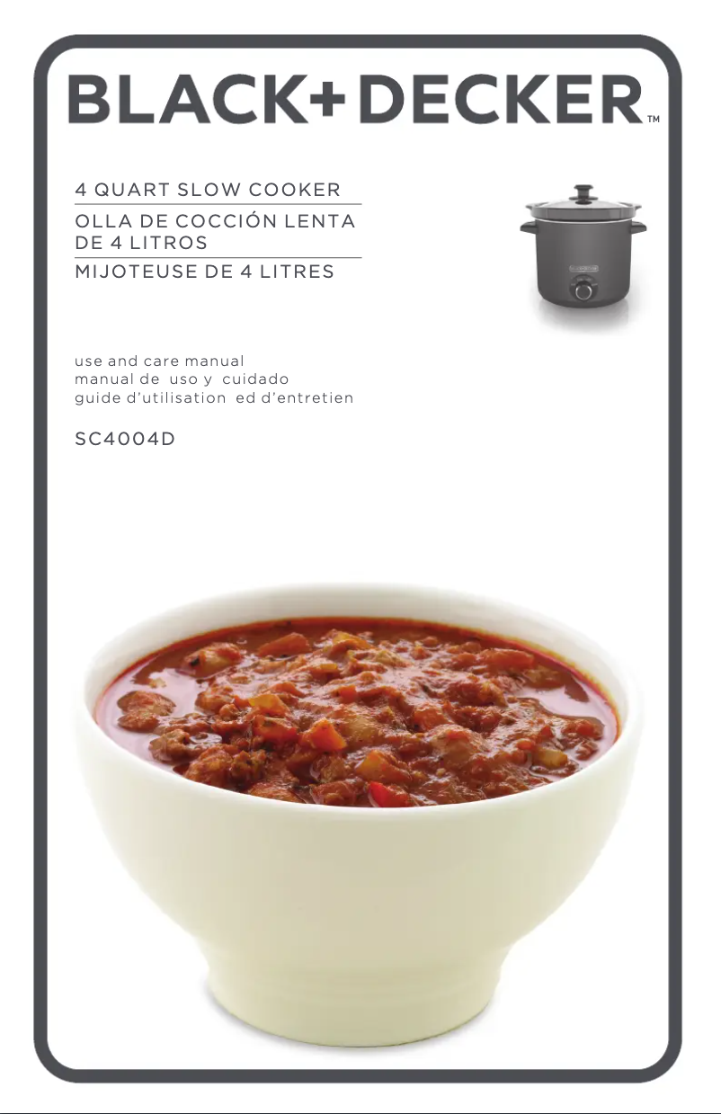 Page n°1 - Manuel utilisateur Black & Decker SC4004D
