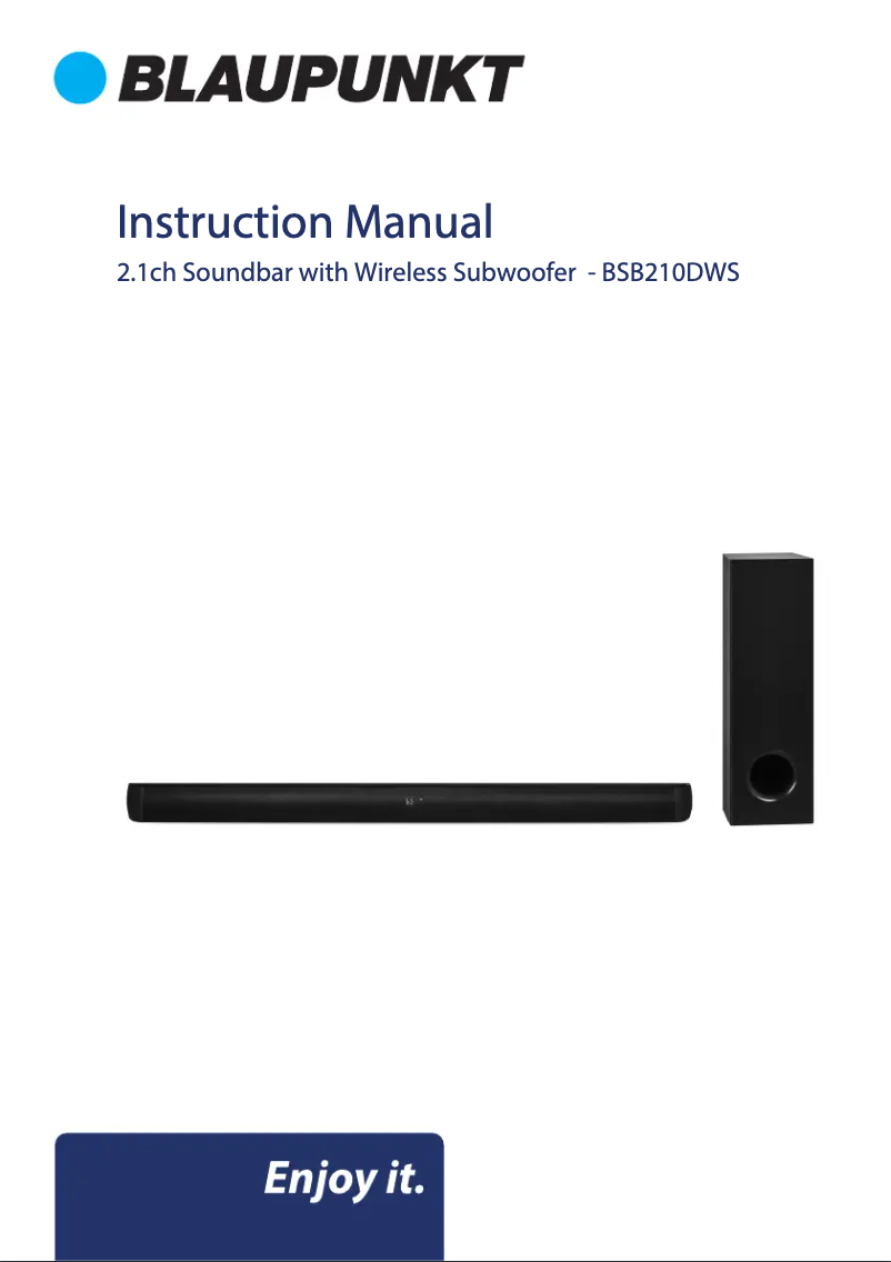 Page n°1 - Manuel utilisateur Blaupunkt BSB210DWS