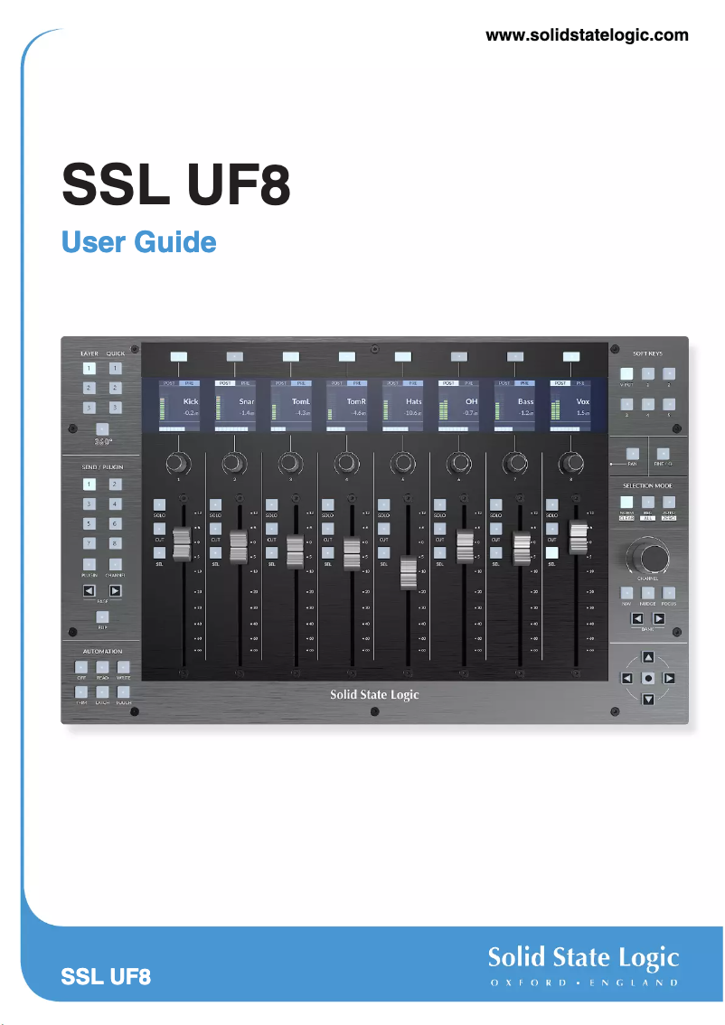 Page n°1 - Manuel utilisateur Solid State Logic UF8