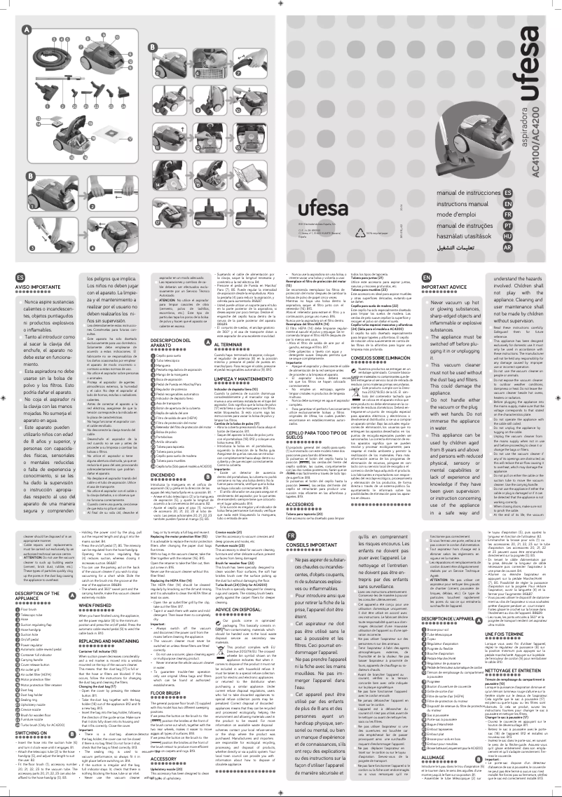 Page 1 de la notice Manuel utilisateur Ufesa AC4100