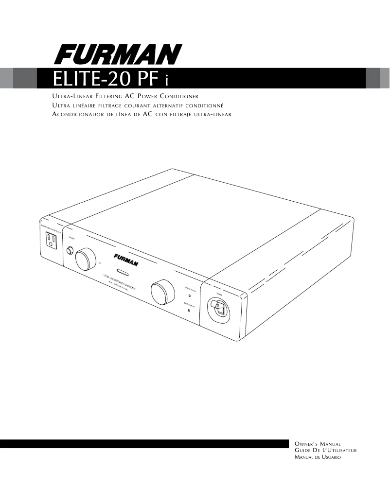 Page 1 de la notice Mode d'emploi Furman Elite-20 PFi