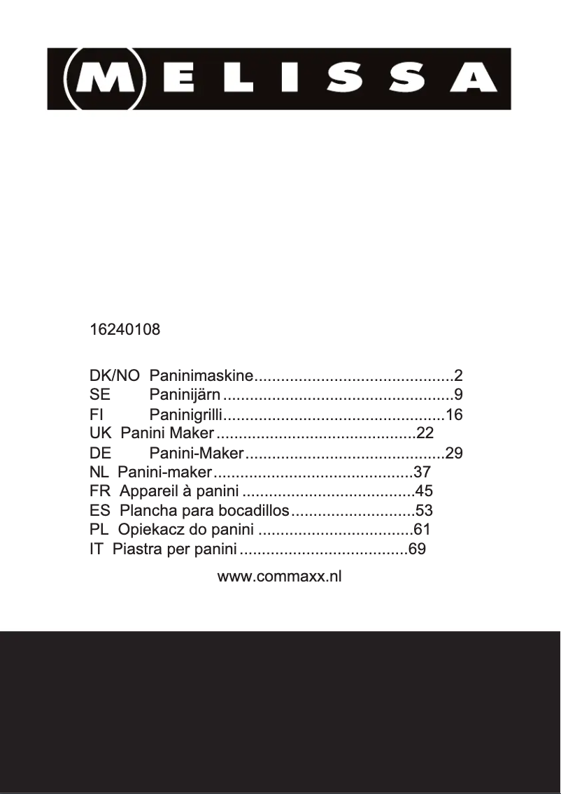 Image de la première page du manuel de l'appareil 16240108