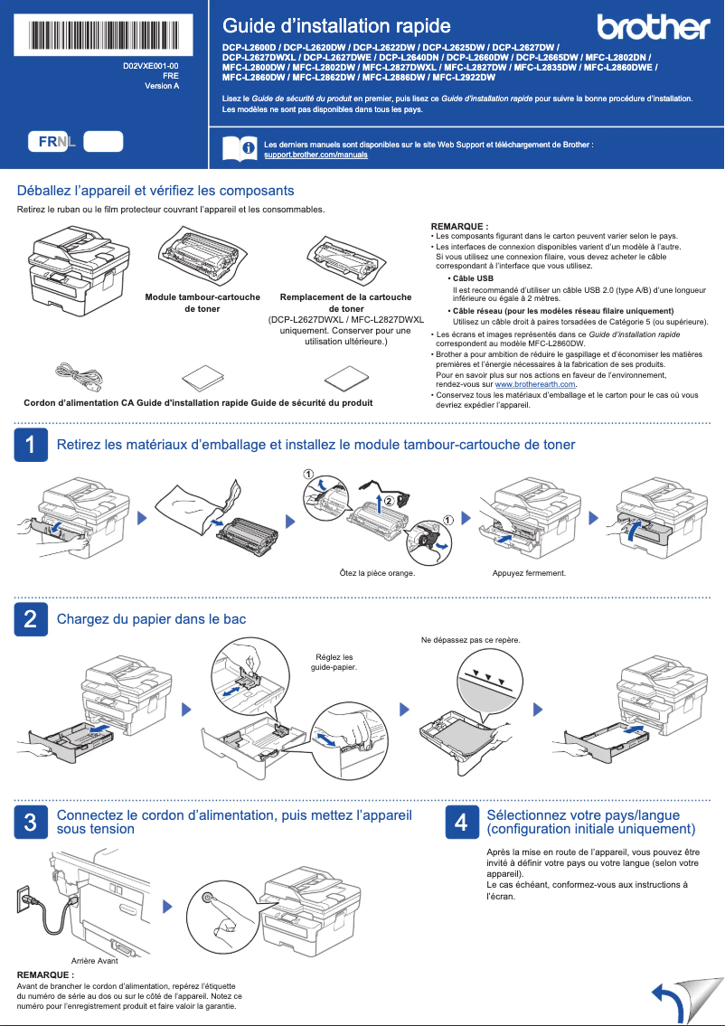 Image de la première page du manuel de l'appareil DCP-L2627DWE