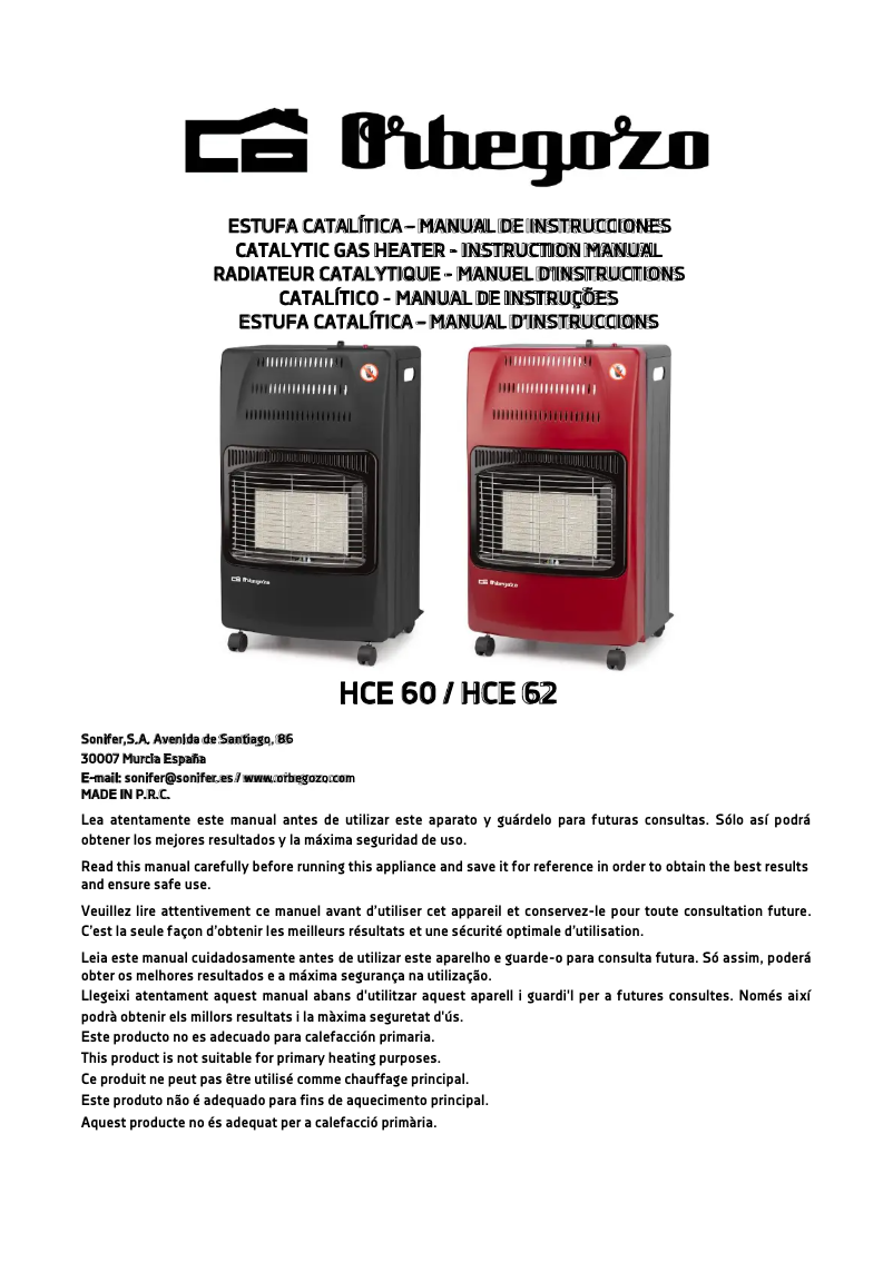 Image de la première page du manuel de l'appareil HCE 60