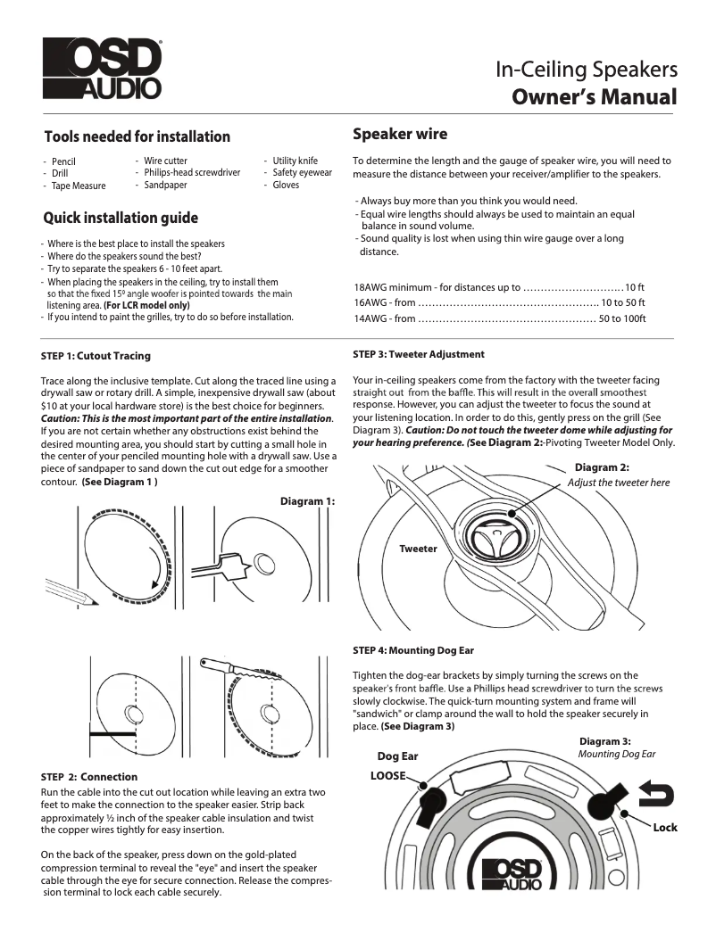 Page n°1 - Manuel utilisateur OSD Audio ICE800