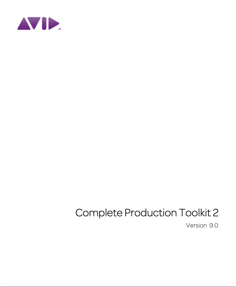 Page 1 de la notice Manuel utilisateur Avid Complete Production Toolkit