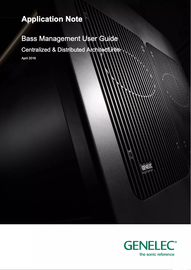 Page n°1 - Manuel utilisateur Genelec 7350A