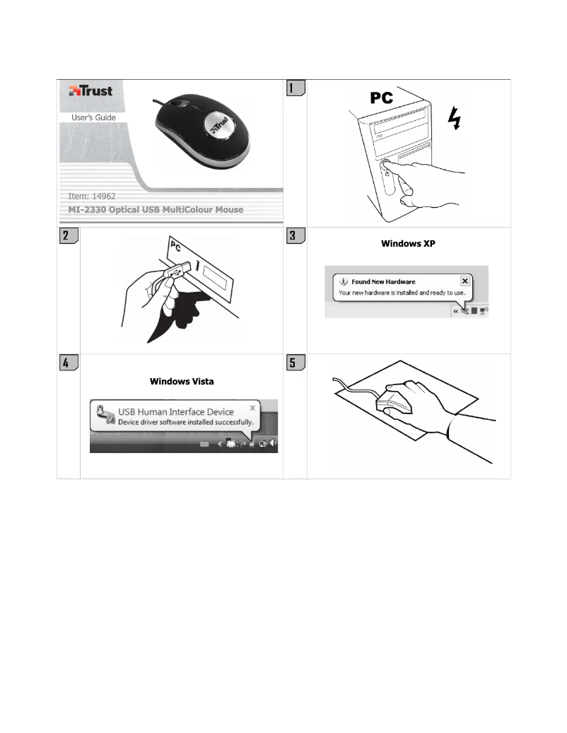 Page 1 de la notice Manuel utilisateur Trust MI-2330