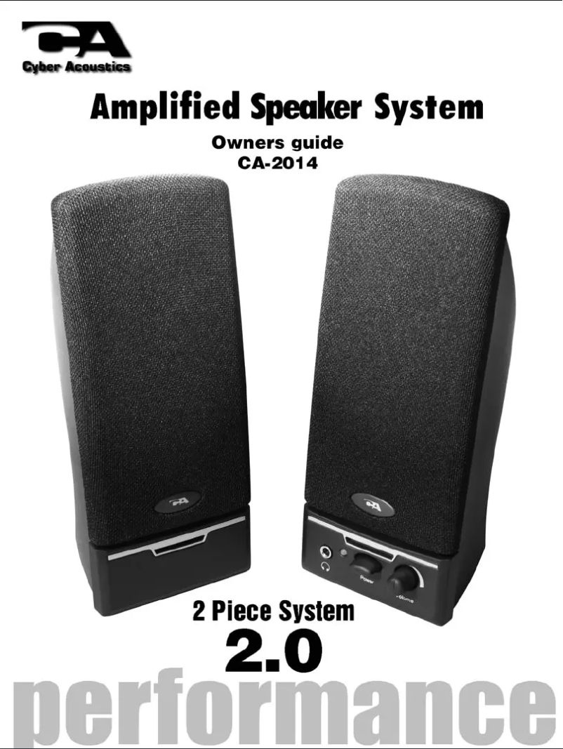 Page 1 de la notice Manuel utilisateur Cyber Acoustics CA-2014WB