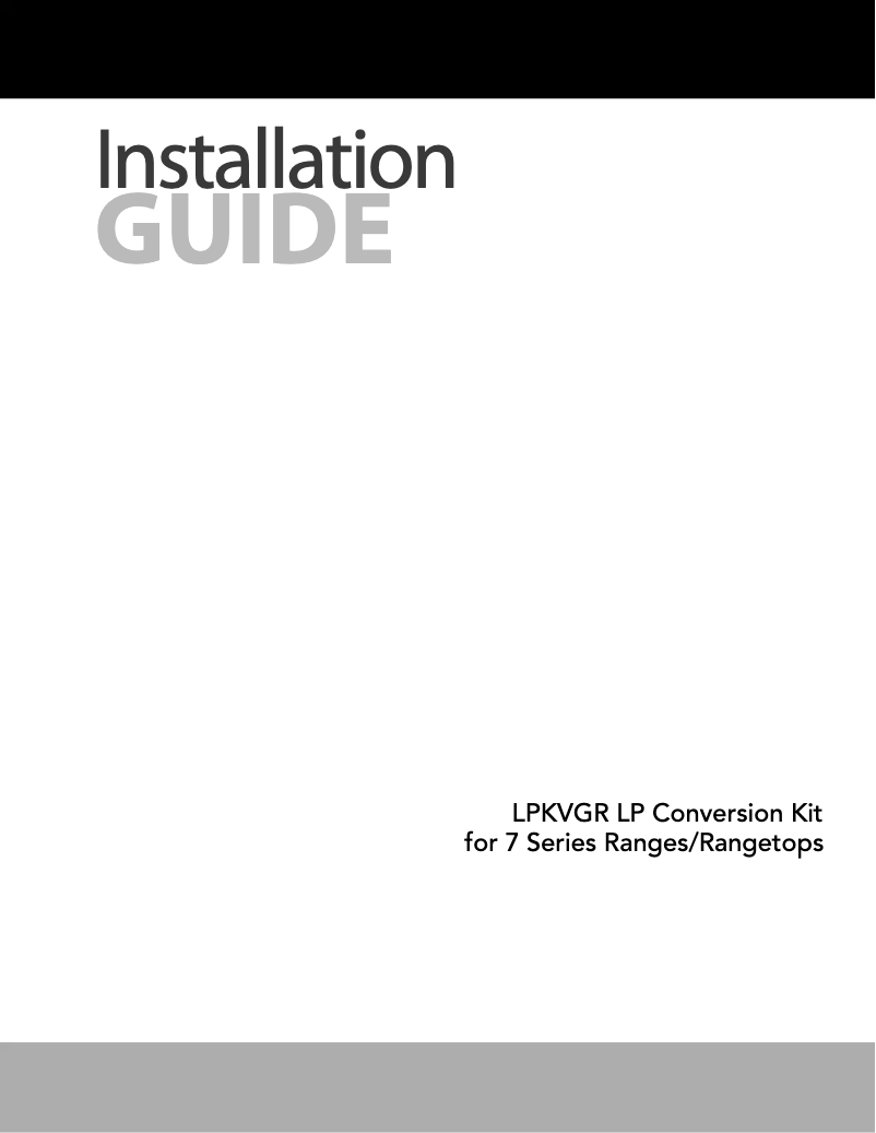 First page image of the manual for VGR73626BGGLP