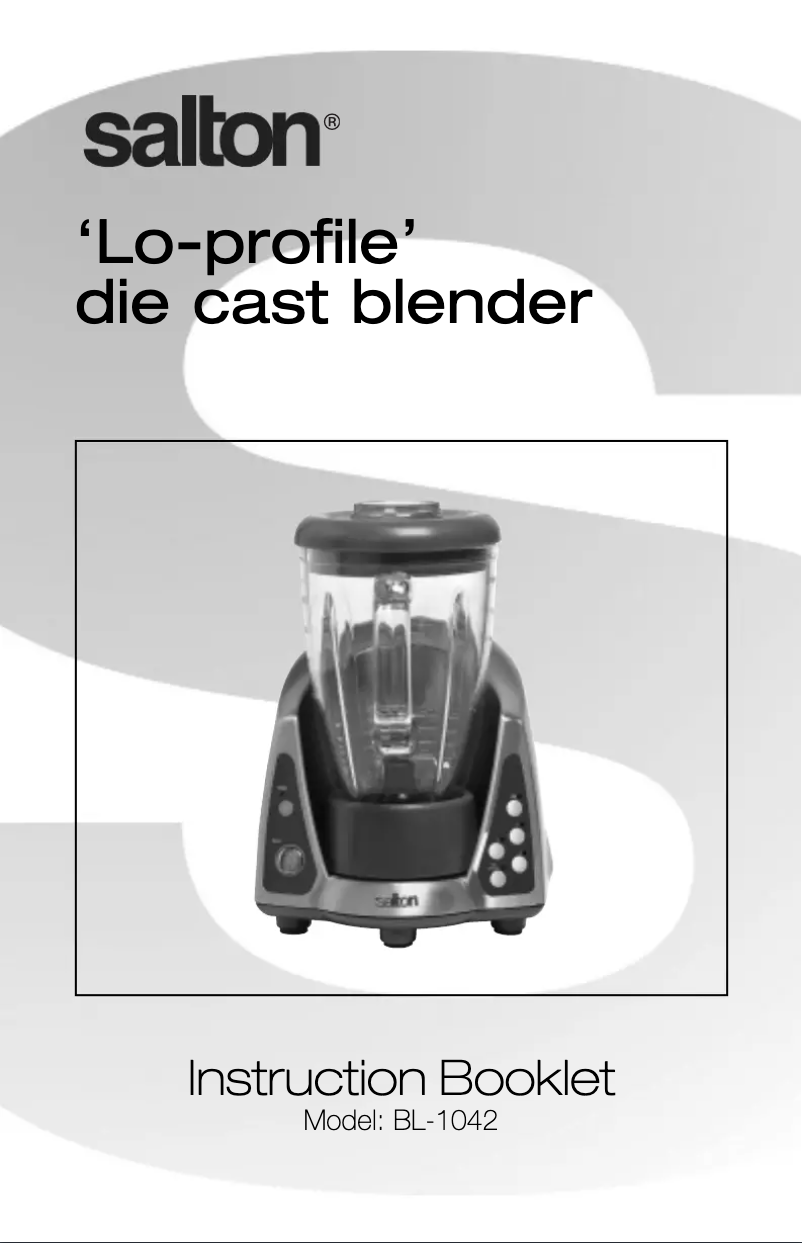 Page 1 de la notice Manuel utilisateur Salton BL1042